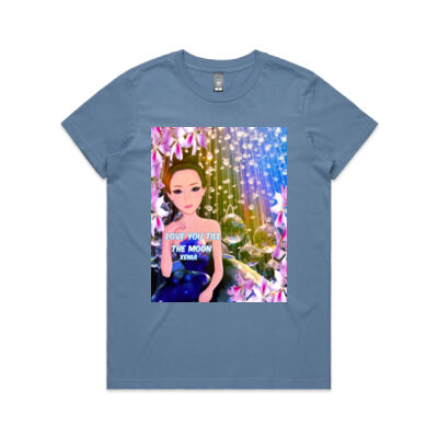 Love You Till The Moon XENIA t-shirt - AS Colour - Women's Maple Crew Tee (Regular Fit) 2 Thumbnail